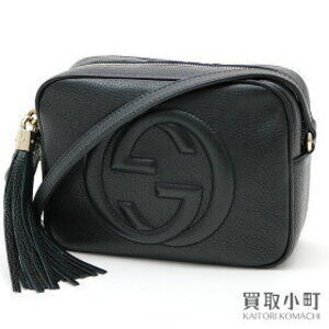 Gucci Soho Leather Disco Bag Black Interlocking GG Stitch Crossbody Fringe